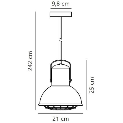 Nordlux - Lustr na lanku PORTER 1xE27/60W/230V