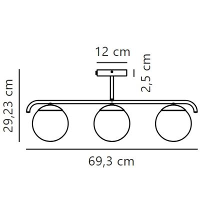 Nordlux - Lustr na tyči GRANT 3xE14/25W/230V černá