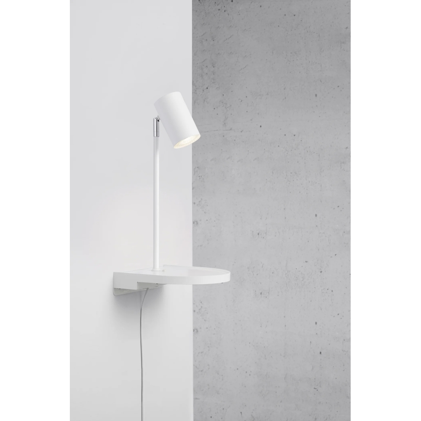 Nordlux - Nástěnná lampa s poličkou CODY 1xGU10/15W/230V bílá