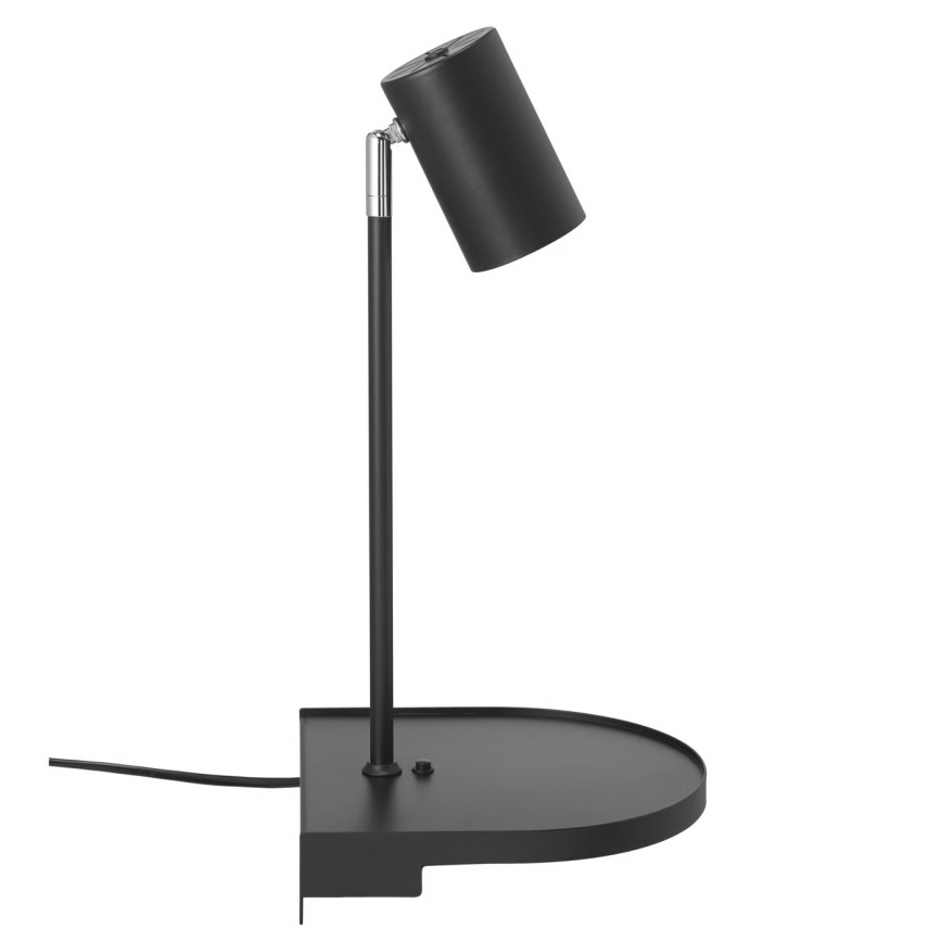 Nordlux - Nástěnná lampa s poličkou CODY 1xGU10/15W/230V černá