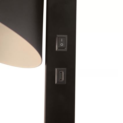 Nordlux - Nástěnná lampa s USB WILMER 1xE14/40W/230V černá