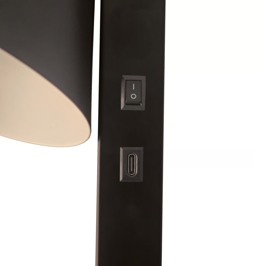 Nordlux - Nástěnná lampa s USB WILMER 1xE14/40W/230V černá
