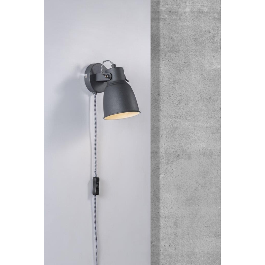 Nordlux - Nástěnné bodové svítidlo ADRIAN 1xE27/25W/230V antracit