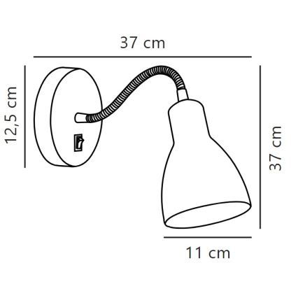 Nordlux - Nástěnné flexibilní bodové svítidlo CYCLONE 1xE14/15W/230V bílá