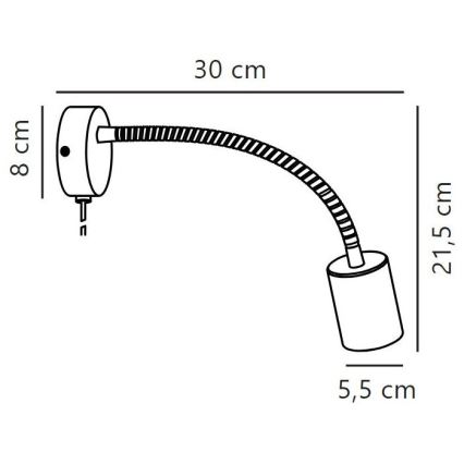 Nordlux - Nástěnné flexibilní bodové svítidlo EXPLORE 1xGU10/7W/230V černá