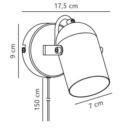 Nordlux - Nástěnné bodové svítidlo LOTUS 1xE14/40W/230V
