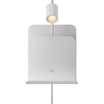 Nordlux - Nástěnné bodové svítidlo s poličkou a USB ROOMI 1xGU10/8W/230V bílá