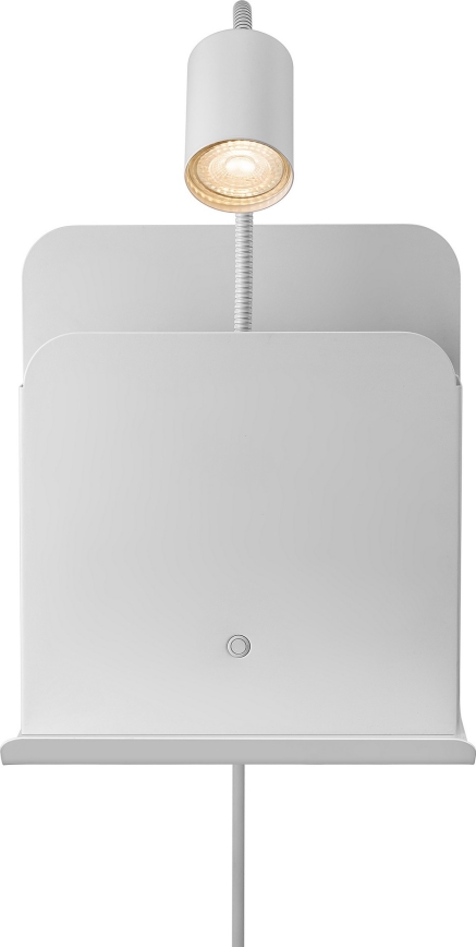 Nordlux - Nástěnné bodové svítidlo s poličkou a USB ROOMI 1xGU10/8W/230V bílá