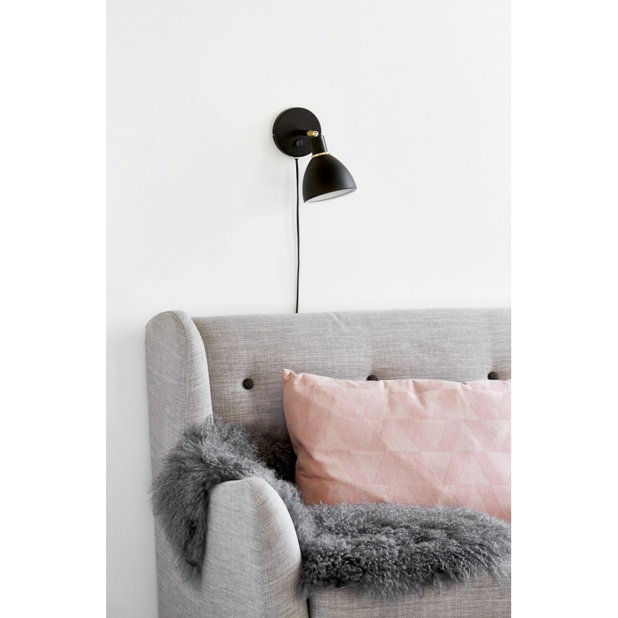 Nordlux - Nástěnné svítidlo RAY 1xE14/25W/230V černá