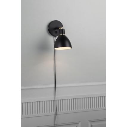 Nordlux - Nástěnné svítidlo RAY 1xE14/25W/230V černá