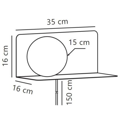 Nordlux - Nástěnné svítidlo s poličkou LILIBETH 1xE14/25W/230V černá