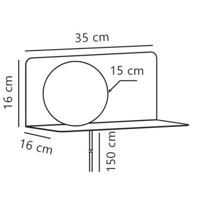Nordlux - Nástěnné svítidlo s poličkou LILIBETH 1xE14/25W/230V modrá