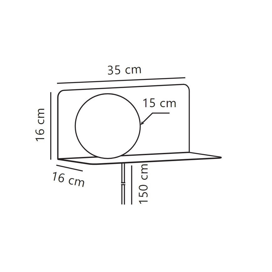 Nordlux - Nástěnné svítidlo s poličkou LILIBETH 1xE14/25W/230V modrá
