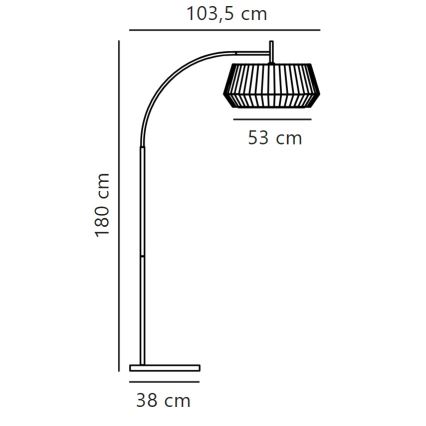 Nordlux - Stojací lampa DICTE 1xE27/60W/230V černá/béžová