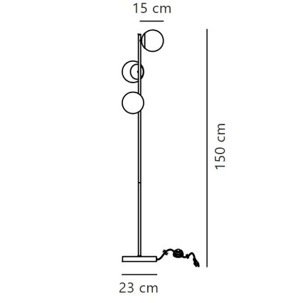 Nordlux - Stojací lampa LILLY 3xE14/25W/230V černá