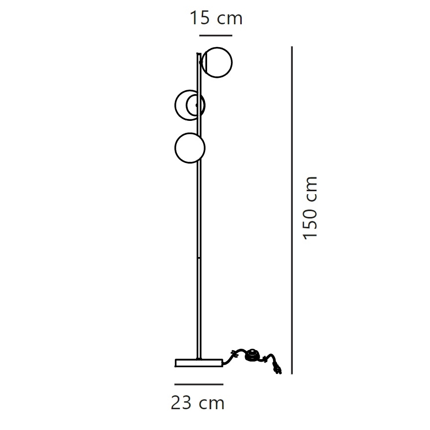 Nordlux - Stojací lampa LILLY 3xE14/25W/230V černá