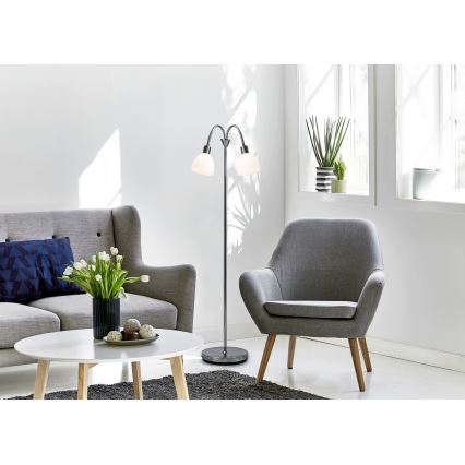Nordlux - Stojací lampa RAY 2xE14/25W/230V lesklý chrom