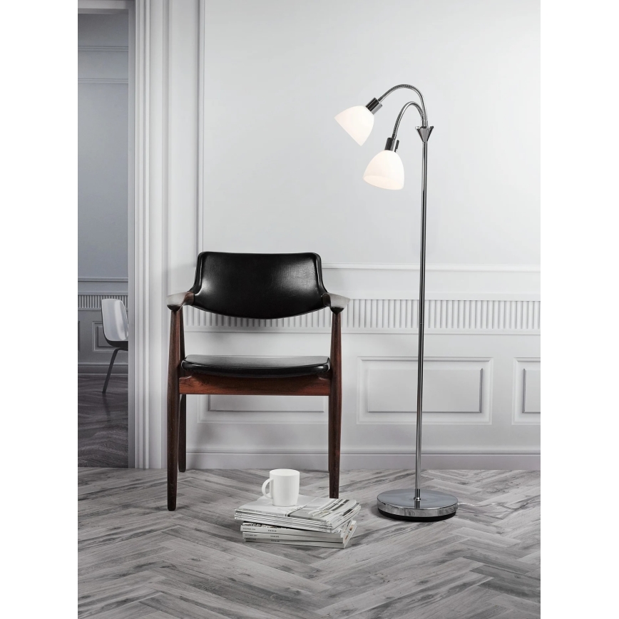 Nordlux - Stojací lampa RAY 2xE14/25W/230V lesklý chrom