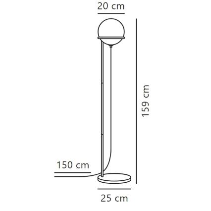 Nordlux - Stojací lampa WILSON 1xG9/5W/230V černá