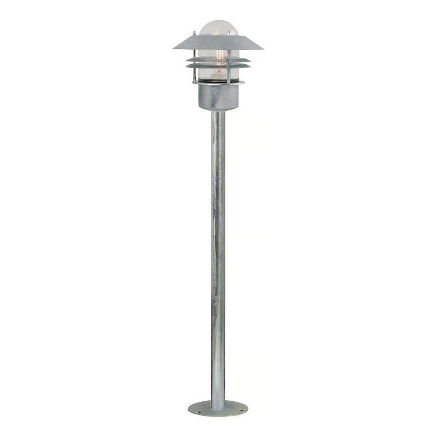 Nordlux - Venkovní lampa BLOKHUS 1xE27/60W/230V IP54 stříbrná 92 cm