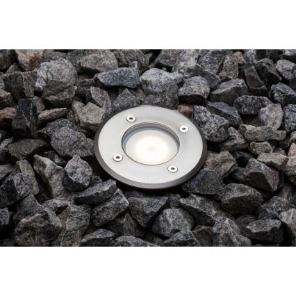 Nordlux - Venkovní nájezdové svítidlo PATO 1xGU10/35W/230V IP65 matný chrom kulatý