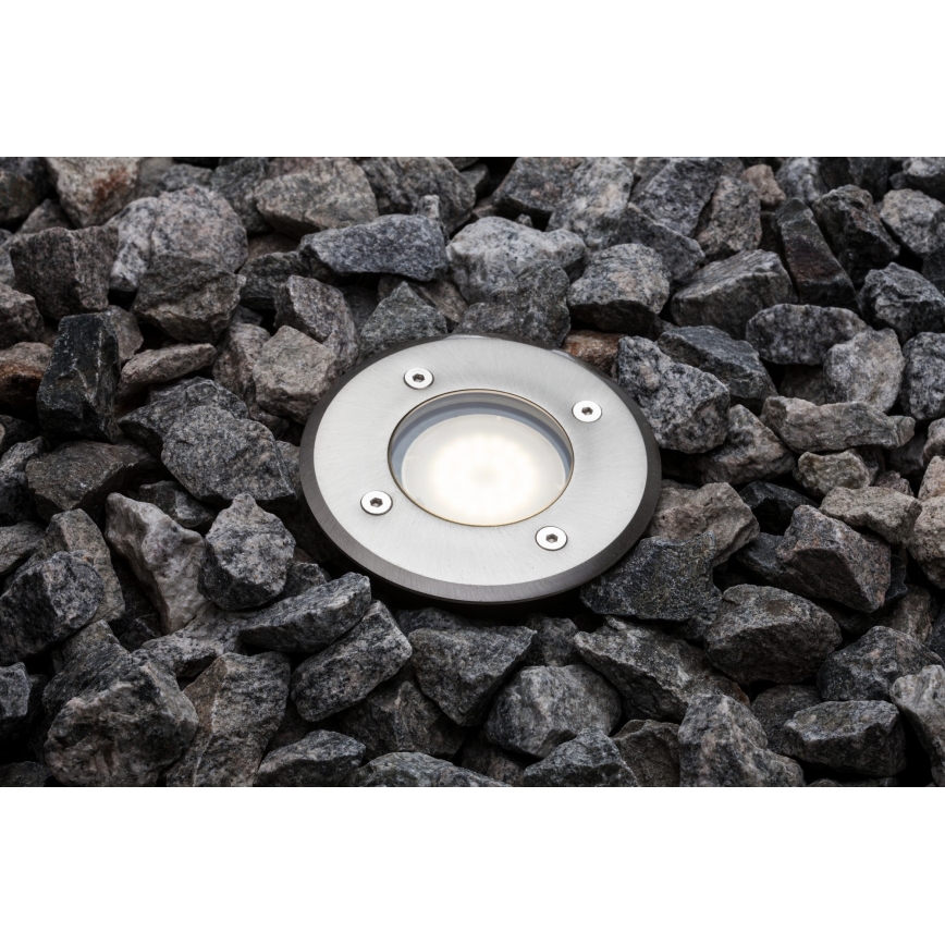 Nordlux - Venkovní nájezdové svítidlo PATO 1xGU10/35W/230V IP65 matný chrom kulatý
