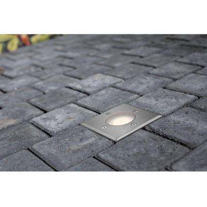 Nordlux - Venkovní nájezdové svítidlo PATO 1xGU10/35W/230V IP65 matný chrom hranatý