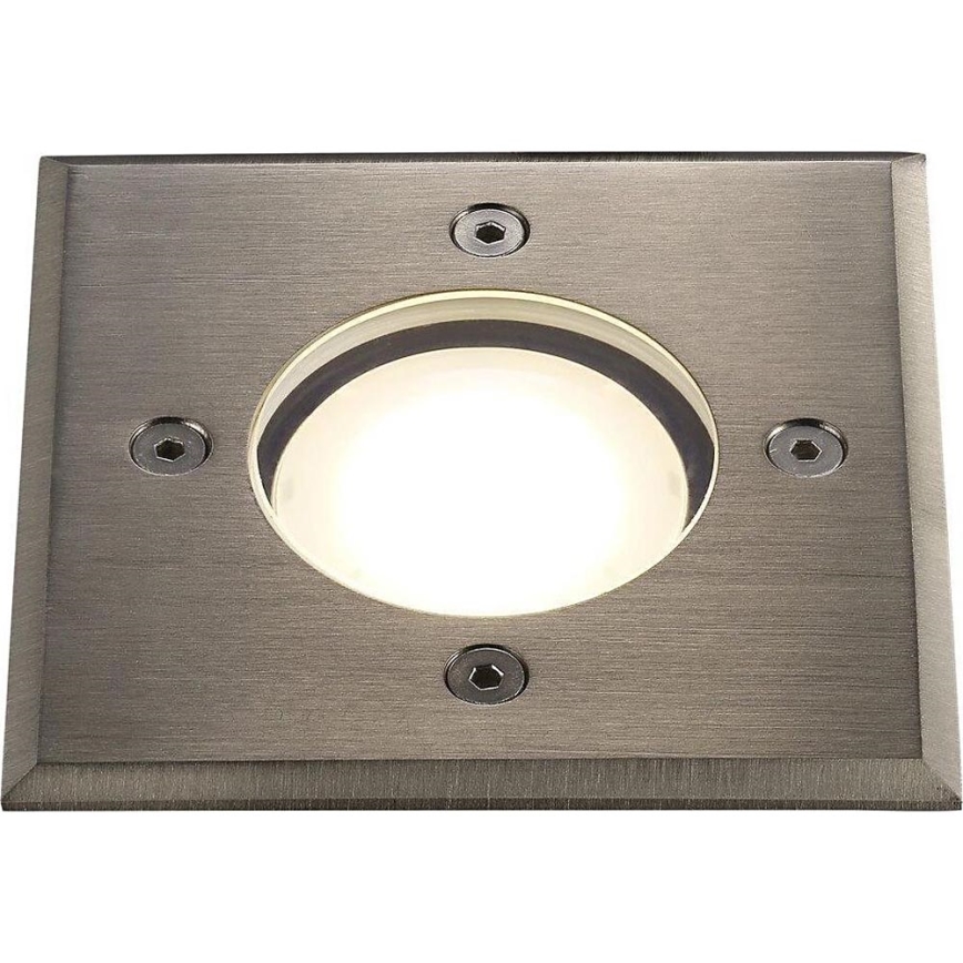 Nordlux - Venkovní nájezdové svítidlo PATO 1xGU10/35W/230V IP65 matný chrom hranatý