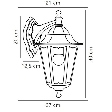 Nordlux - Venkovní nástěnná lampa CARDIFF 1xE27/60W/230V IP44