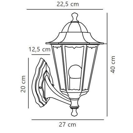 Nordlux - Venkovní nástěnná lampa CARDIFF 1xE27/60W/230V IP44