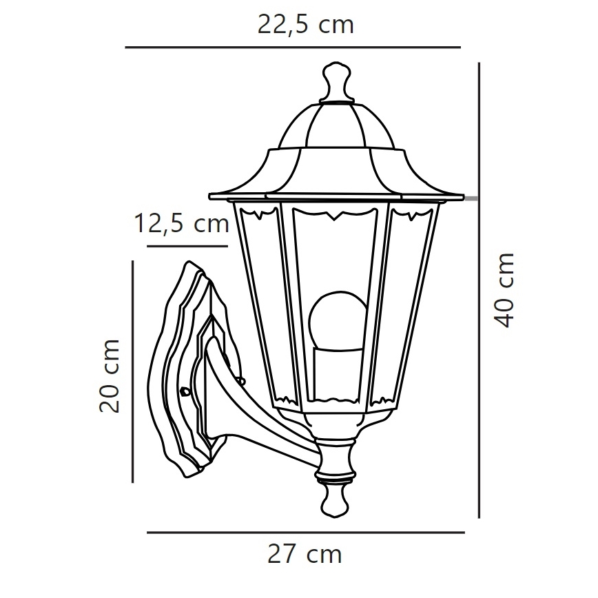Nordlux - Venkovní nástěnná lampa CARDIFF 1xE27/60W/230V IP44