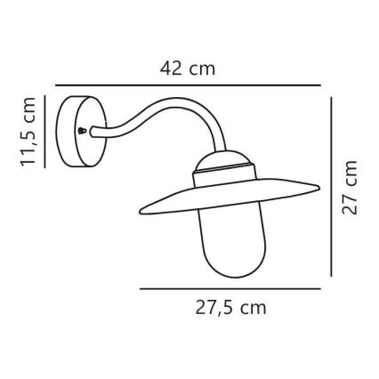 Nordlux - Venkovní nástěnná lampa LUXEMBOURG 1xE27/60W/230V IP54 černá