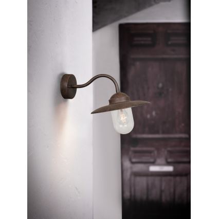 Nordlux - Venkovní nástěnná lampa LUXEMBOURG 1xE27/60W/230V IP54 hnědá/patina