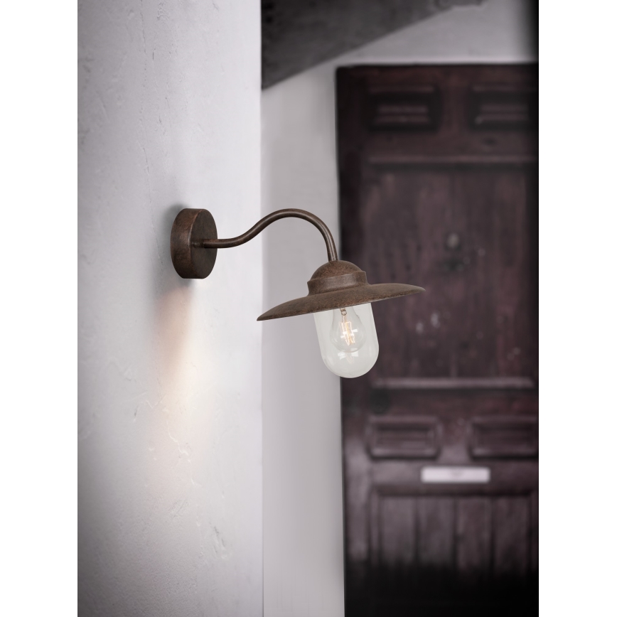 Nordlux - Venkovní nástěnná lampa LUXEMBOURG 1xE27/60W/230V IP54 hnědá/patina
