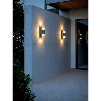 Nordlux - Venkovní nástěnné svítidlo ALUDRA 2xE27/15W/230V IP54 antracit