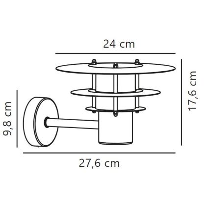 Nordlux - Venkovní nástěnné svítidlo BASTIA 1xE14/12W/230V IP54 matný chrom