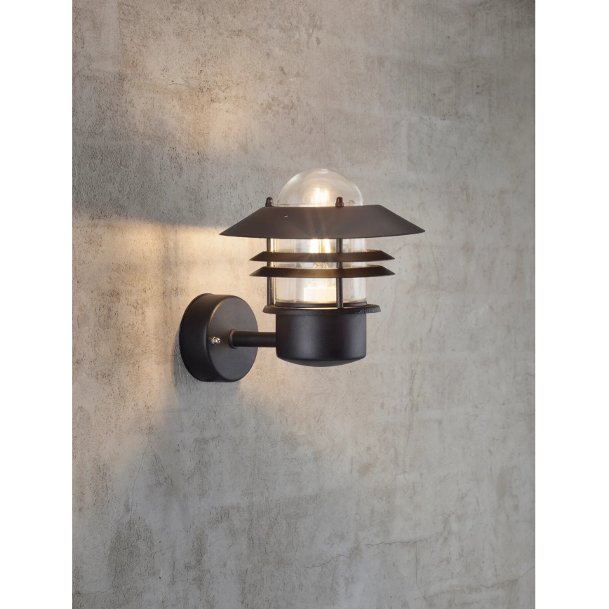 Nordlux - Venkovní nástěnné svítidlo BLOKHUS 1xE27/60W/230V IP54 černá