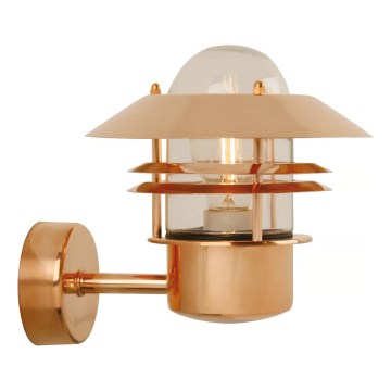 Nordlux - Venkovní nástěnné svítidlo BLOKHUS 1xE27/60W/230V IP54 měděná