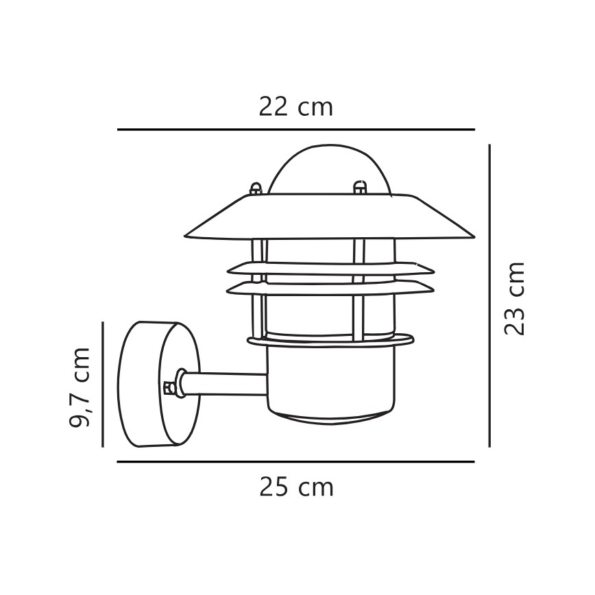 Nordlux - Venkovní nástěnné svítidlo BLOKHUS 1xE27/60W/230V IP54 měděná