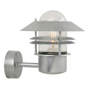 Nordlux - Venkovní nástěnné svítidlo BLOKHUS 1xE27/60W/230V IP54 stříbrná