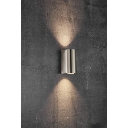 Nordlux - Venkovní nástěnné svítidlo CANTO 2xGU10/28W/230V IP44 nerez