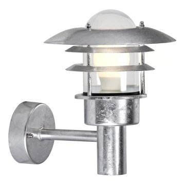 Nordlux - Venkovní nástěnné svítidlo LONSTRUP 1xE27/60W/230V IP44 stříbrná