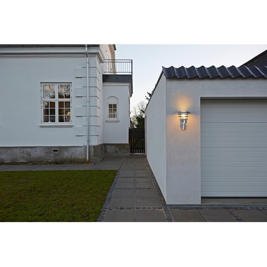 Nordlux - Venkovní nástěnné svítidlo LONSTRUP 1xE27/60W/230V IP44 stříbrná