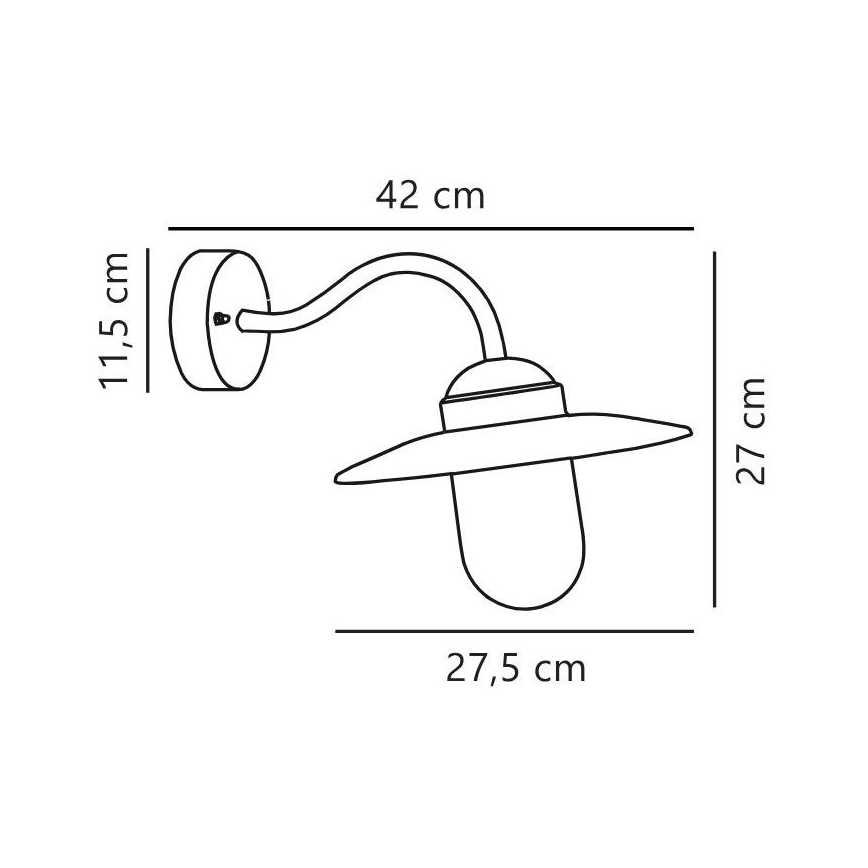 Nordlux - Venkovní nástěnné svítidlo LUXEMBOURG 1xE27/60W/230V IP54 měděná
