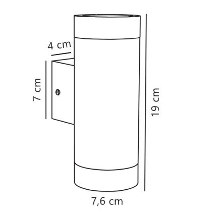 Nordlux - Venkovní nástěnné svítidlo TIN 2xGU10/35W/230V IP54 černá