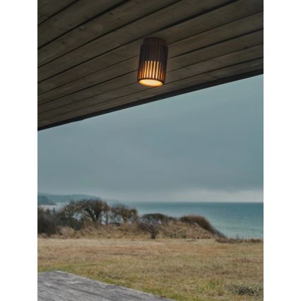 Nordlux - Venkovní stropní svítidlo ALUDRA 1xE27/15W/230V pr. 12,4 cm hnědá
