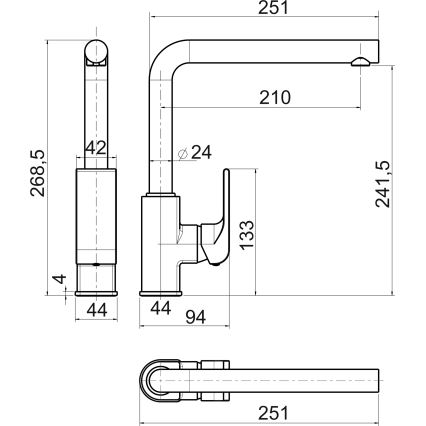 Novaservis - Dřezová baterie NOBLESS SHARP lesklý chrom