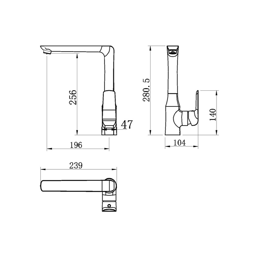 Novaservis - Dřezová baterie NOBLESS TINA černá