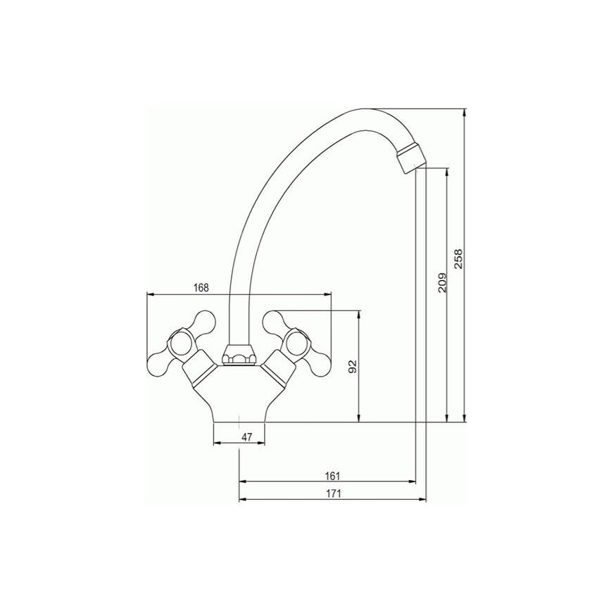 Novaservis - Dřezová baterie TITANIA RETRO lesklý chrom