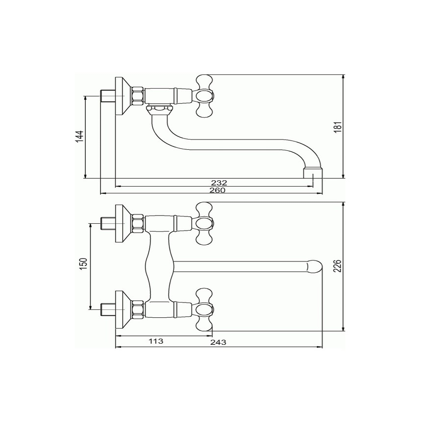 Novaservis - Dřezová/umyvadlová baterie TITANIA RETRO lesklý chrom
